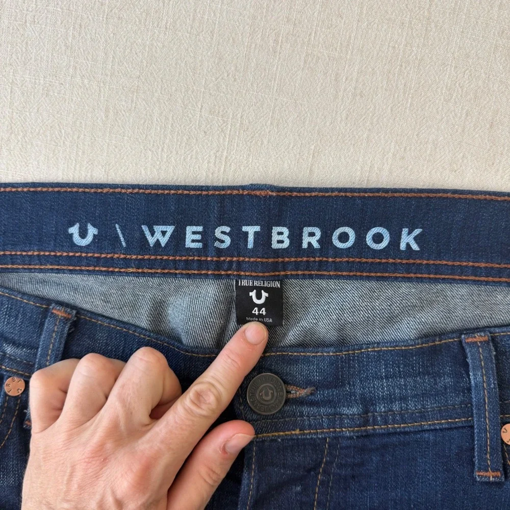 True Religion Rocco x Russell Westbrook Mens 44 Blue Relaxed Skinny Jeans
